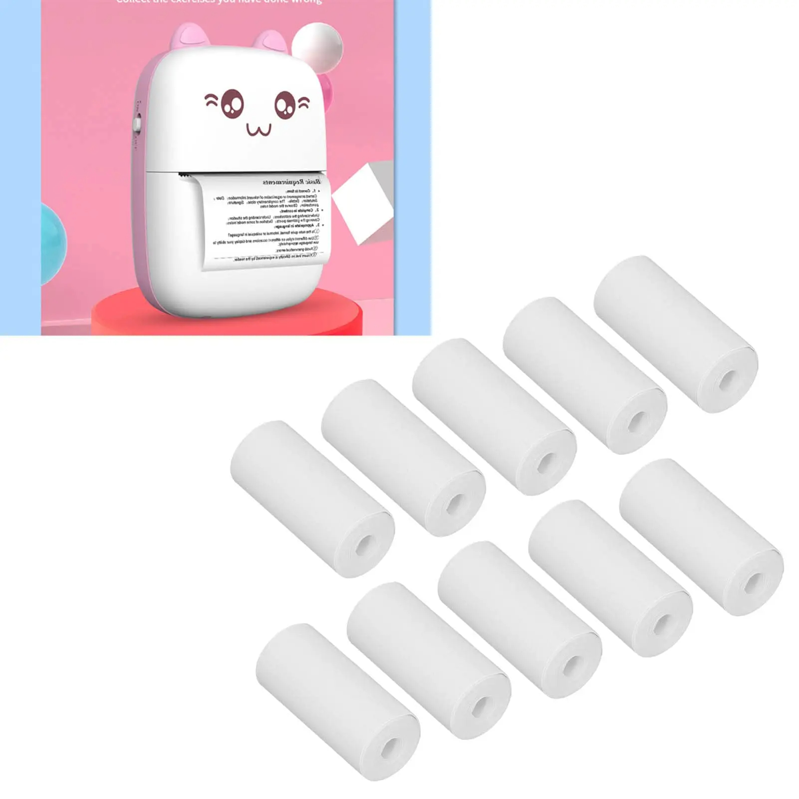 Mini Pocket Thermal Printer Paper Roll - 10 pces mini papel da impressora,