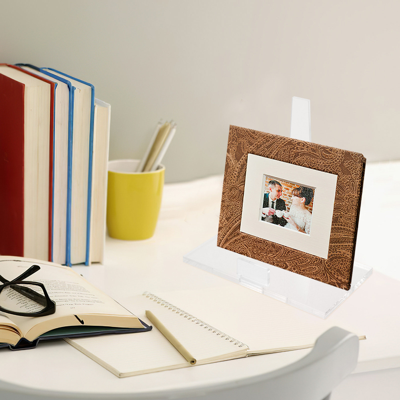 Clear Acrylic Book Stand Holder - Suporte versátil para placas de acrílico,