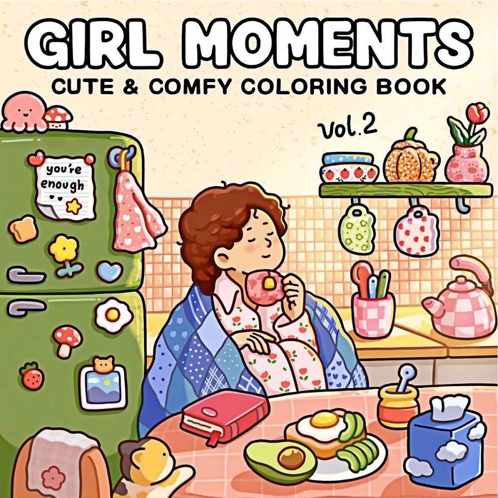 Adult Coloring Book Stress Relief - Livro de colorir fofo e confortável