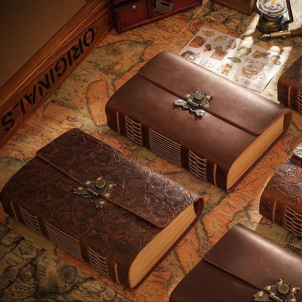 Vintage Leather Journal Notebook - Caderno Vintage Crazy Horse, Caderno de