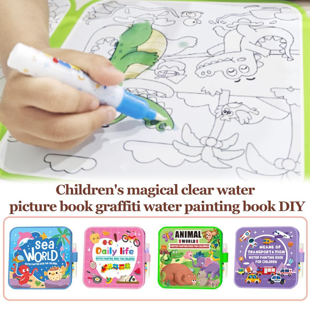 Reusable Water Magic Coloring Book - Livro mágico de desenho de água,