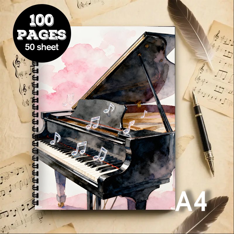 Blank Sheet Music Notebook - Caderno de Música Tamanho A4, Livro