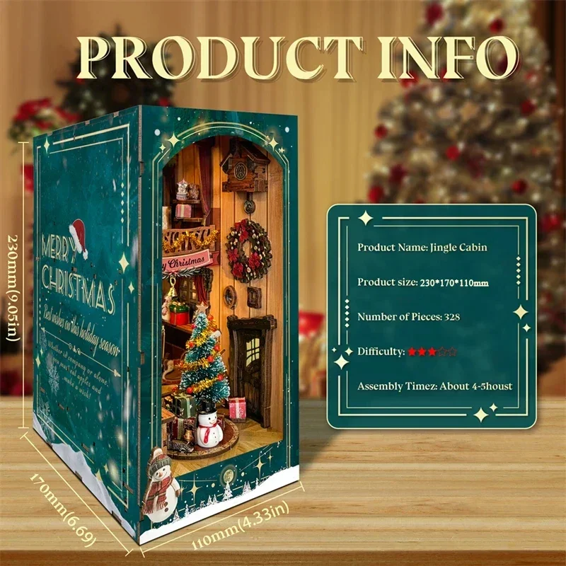 Feliz Natal! Kit Miniatura DIY - Diy Wooden Book Nook Kit Shelf Insert avaliação e preço
