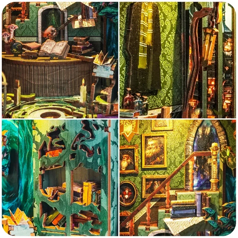 Miniaturas de Modelos DIY: Cas - Diy Wooden Book Nook Kit Shelf Insert avaliação e preço