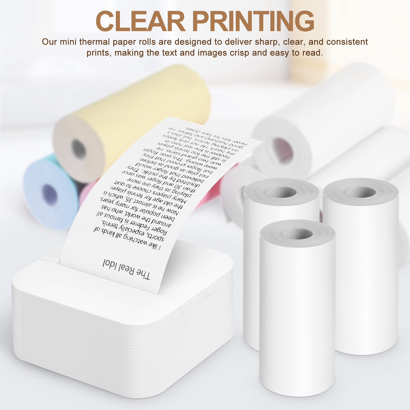 13 rolos de papel para impress - Mini Pocket Thermal Printer Paper Roll avaliação e preço