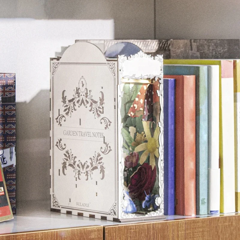 Jardim travelogue estantes est - Diy Wooden Book Nook Kit Shelf Insert avaliação e preço